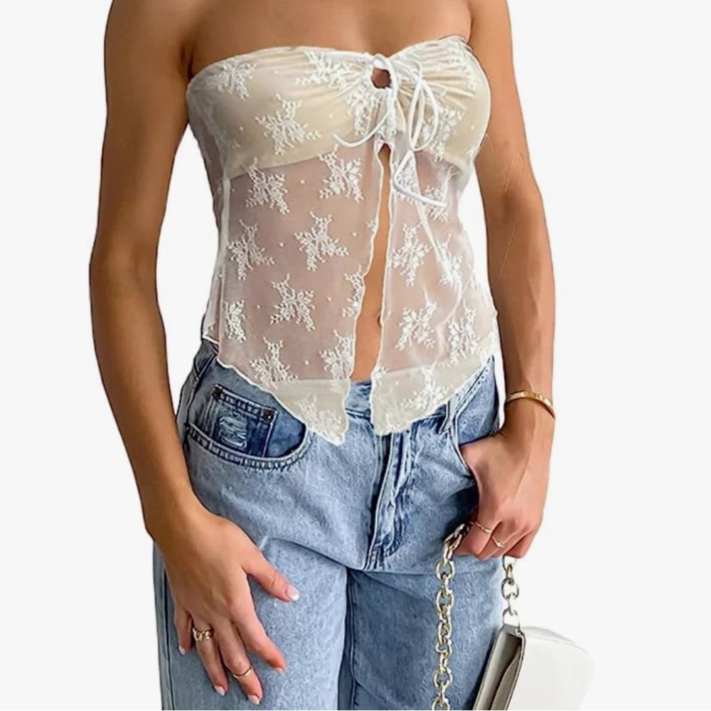 Strapless Lace Top